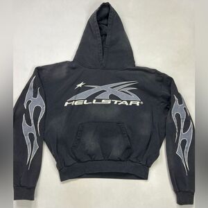 Hellstar Black Logo & Flame Hoodie